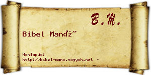 Bibel Manó névjegykártya